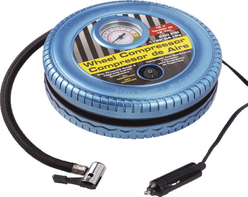 شكل الإطارات المحمولة ضاغط الهواء للسيارة منفاخ الإطارات البلاستيك DC12V