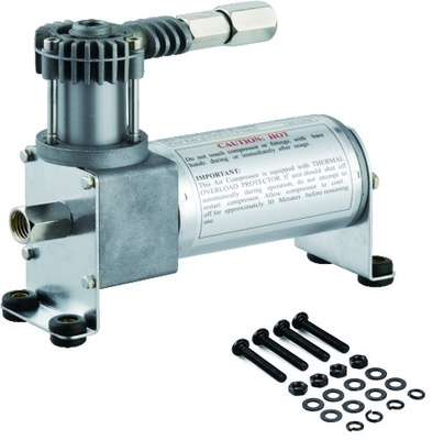 مضخة تعليق هواء كروم أحادية 120psi 12 فولت خرطوم رصاص غير قابل للصدأ YURUI 6273R