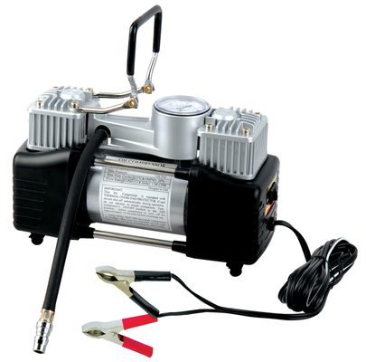 سعر جيد ضاغط هواء سيارة معدني مزدوج الأسطوانات DC12Volt مع مقياس الضغط الانترنت