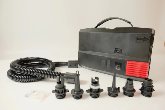مضخة تضخم كهربائية قابلة لإعادة الشحن متعددة الاستخدامات Dc 12v مع شاشة عرض رقمية و 6 فوهات