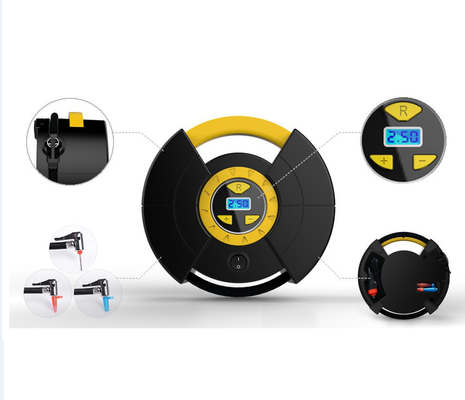 150psi ضاغط هواء بلاستيكي للسيارة أسود أصفر اللون لإطارات السيارات