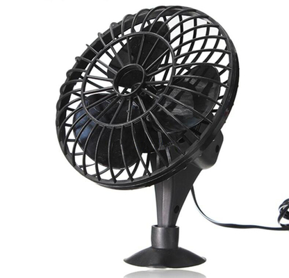 سعر جيد مروحة سيارات صغيرة بلاستيكية سوداء DC 12V مروحة سيارات تبريد مع مصباح السجائر الانترنت