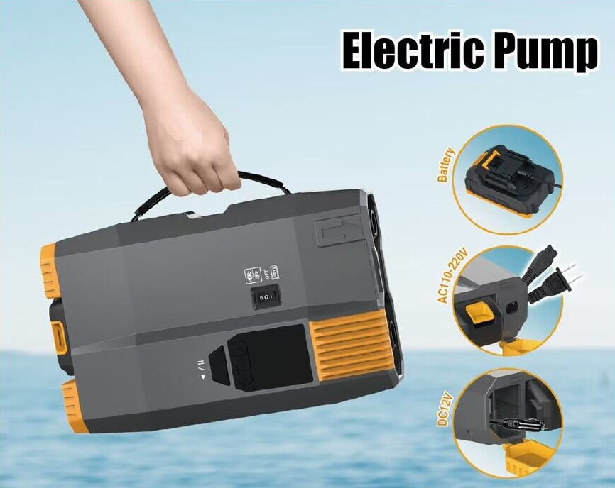 مضخة 12 فولت الكهربائية مع البطارية و AC110V-220V العمل لفترة طويلة 20psi مع شاشة