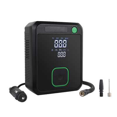ضاغط الهواء الرقمي للسيارات بدون سلك قابل لإعادة الشحن مع شاشة LCD مضخة هواء محمولة DC 12V