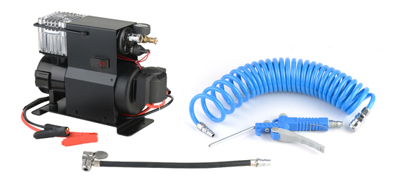 ضاغط الهواء للسيارات المعدنية الثقيلة Dc12v/24v للشاحنة مع شريط التمساح